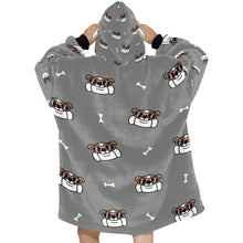 Load image into Gallery viewer, Coolest English Bulldog Love Blanket Hoodie for Women-Apparel-Apparel, Blankets-15