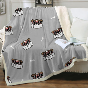 Coolest English Bulldog Love Soft Warm Fleece Blanket - 3 Colors-Blanket-Blankets, English Bulldog, Home Decor-Warm Gray-Small-3