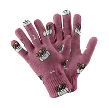 Load image into Gallery viewer, Coolest English Bulldog Love Touch Screen Gloves-Accessories-Accessories,Dog Dad Gifts,Dog Mom Gifts,English Bulldog,Gloves-Rose gold-2