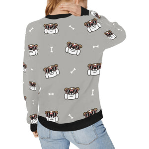 Coolest English Bulldog Love Women's Sweatshirt-Apparel-Apparel, English Bulldog, Sweatshirt-9