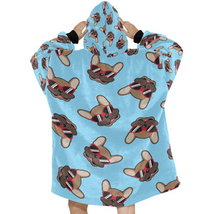 Coolest Fawn French Bulldog Love Blanket Hoodie for Women-Apparel-Apparel, Blankets-3