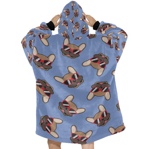 Coolest Fawn French Bulldog Love Blanket Hoodie for Women-Apparel-Apparel, Blankets-6