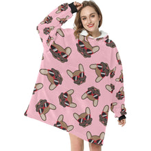 Load image into Gallery viewer, Coolest Fawn French Bulldog Love Blanket Hoodie for Women-Apparel-Apparel, Blankets-10
