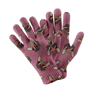 Coolest Fawn French Bulldog Love Touch Screen Gloves-Accessories-Accessories, Dog Dad Gifts, Dog Mom Gifts, French Bulldog, Gloves-Rose gold-2