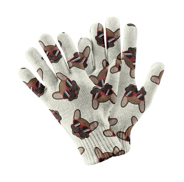 Coolest Fawn French Bulldog Love Touch Screen Gloves White 360x