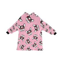 Load image into Gallery viewer, Coolest Pied Black and White Frenchie Blanket Hoodie for Women-Apparel-Apparel, Blankets-LightPink-ONE SIZE-1