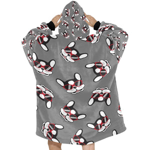 Coolest Pied Black and White Frenchie Blanket Hoodie for Women-Apparel-Apparel, Blankets-15