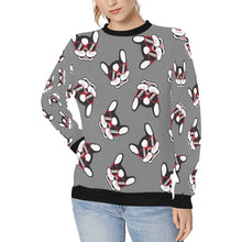 Load image into Gallery viewer, Coolest Pied Black and White Frenchies Love Women&#39;s Sweatshirt-Apparel-Apparel, French Bulldog, Sweatshirt-Gray-XS-13