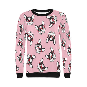 Coolest Pied Black and White Frenchies Love Women's Sweatshirt-Apparel-Apparel, French Bulldog, Sweatshirt-5