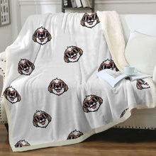 Load image into Gallery viewer, Coolest Shih Tzu Love Soft Warm Fleece Blanket - 4 Colors-Blanket-Blankets, Home Decor, Shih Tzu-Ivory-Small-2