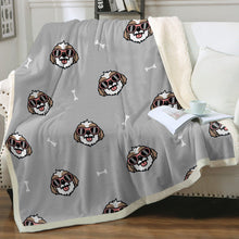 Load image into Gallery viewer, Coolest Shih Tzu Love Soft Warm Fleece Blanket - 4 Colors-Blanket-Blankets, Home Decor, Shih Tzu-Warm Gray-Small-4