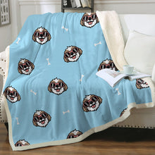 Load image into Gallery viewer, Coolest Shih Tzu Love Soft Warm Fleece Blanket - 4 Colors-Blanket-Blankets, Home Decor, Shih Tzu-Sky Blue-Small-1