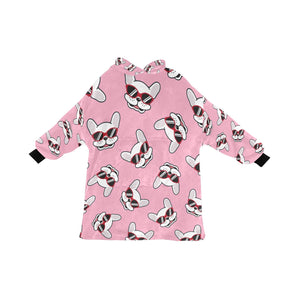 Coolest White Frenchie Love Blanket Hoodie for Women-Apparel-Apparel, Blankets-LightPink-ONE SIZE-5