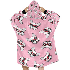 Coolest White Frenchie Love Blanket Hoodie for Women - 4 Colors-Apparel-Apparel, Blankets, French Bulldog-4