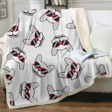 Load image into Gallery viewer, Coolest White Frenchies Love Soft Warm Fleece Blanket - 4 Colors-Blanket-Blankets, French Bulldog, Home Decor-15