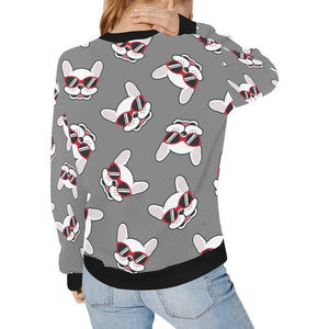 Coolest White Frenchies Love Women's Sweatshirt-Apparel-Apparel, French Bulldog, Sweatshirt-13