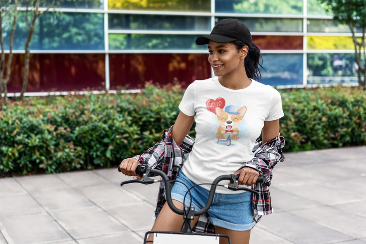 Corgi and Bicycles Love Women's T-Shirt-Apparel-Apparel, Corgi, Shirt, T Shirt-4