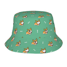 Load image into Gallery viewer, Corgi Bliss Bucket Hat-Hats &amp; Caps-Accessories,Corgi,Dog Dad Gifts,Dog Mom Gifts,Hats-Mint Green-One Size-25