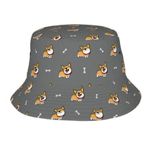 Load image into Gallery viewer, Corgi Bliss Bucket Hat-Hats &amp; Caps-Accessories,Corgi,Dog Dad Gifts,Dog Mom Gifts,Hats-Parisian Gray-One Size-9