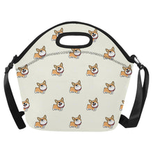 Load image into Gallery viewer, Corgi Bliss Neoprene Lunch Bag-Accessories-Accessories,Bags,Corgi,Dog Dad Gifts,Dog Mom Gifts,Lunch Bags-Ivory-ONESIZE-1