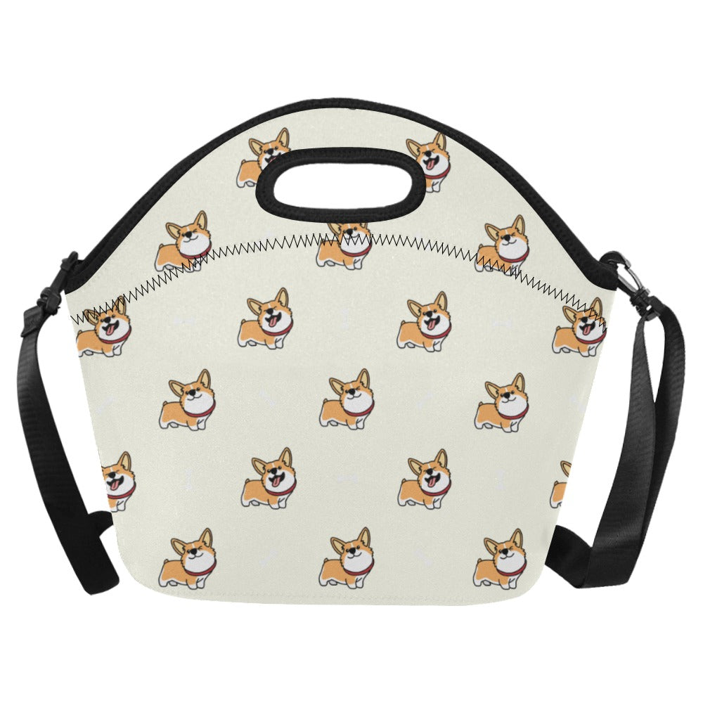 Corgi Bliss Neoprene Lunch Bag-Accessories-Accessories,Bags,Corgi,Dog Dad Gifts,Dog Mom Gifts,Lunch Bags-Ivory-ONESIZE-1