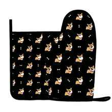 Load image into Gallery viewer, Corgi Bliss Oven Mitts and Pot Holders Set-Kitchen Decor-5