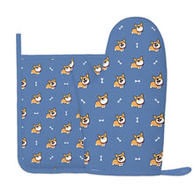 Load image into Gallery viewer, Corgi Bliss Oven Mitts and Pot Holders Set-Kitchen Decor-1
