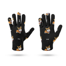 Load image into Gallery viewer, Corgi Bliss Touch Screen Gloves-Accessories-Accessories,Corgi,Dog Dad Gifts,Dog Mom Gifts,Gloves-13