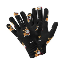 Load image into Gallery viewer, Corgi Bliss Touch Screen Gloves-Accessories-Accessories,Corgi,Dog Dad Gifts,Dog Mom Gifts,Gloves-Black-5