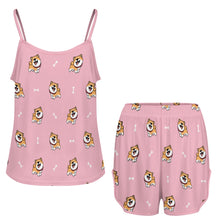 Load image into Gallery viewer, Corgi Bliss Women's Cami and Shorts Pajama Set-14