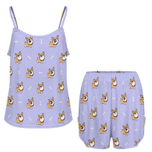 Load image into Gallery viewer, Corgi Bliss Women's Cami and Shorts Pajama Set-18