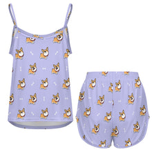 Load image into Gallery viewer, Corgi Bliss Women's Cami and Shorts Pajama Set-19
