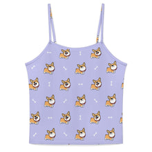 Load image into Gallery viewer, Corgi Bliss Women's Cami and Shorts Pajama Set-Light Lavender Purple-XS-17