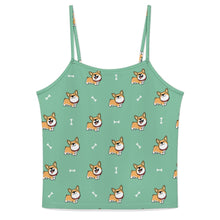 Load image into Gallery viewer, Corgi Bliss Women's Cami and Shorts Pajama Set-Mint Green-XS-13