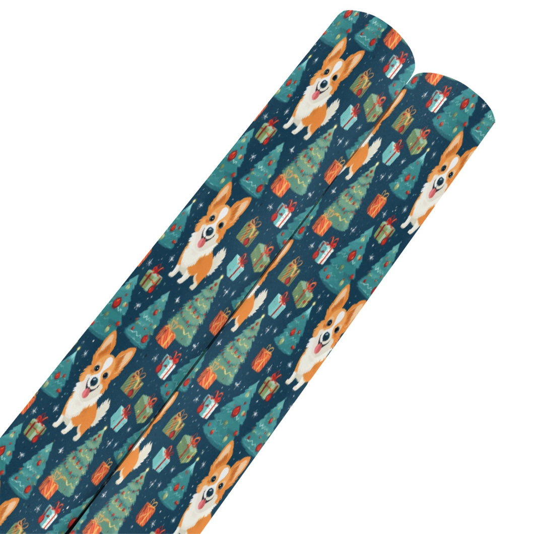 Corgi Christmas Celebration Gift Wrapping Paper - 2 Rolls-Christmas Ornament-Christmas,Corgi,Wrapping Paper-5