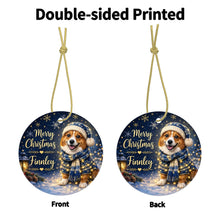 Load image into Gallery viewer, Corgi Christmas Ornament - Cozy Winter Pet Portrait Design - Personalize with Photo and Name-Christmas Ornament-Christmas,Christmas Ornament,Personalize Artwork-4