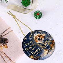 Load image into Gallery viewer, Corgi Christmas Ornament - Cozy Winter Pet Portrait Design - Personalize with Photo and Name-Christmas Ornament-Christmas,Christmas Ornament,Personalize Artwork-6