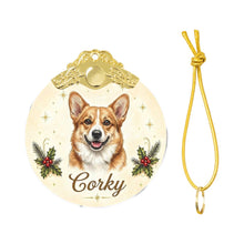 Load image into Gallery viewer, Corgi Christmas Ornament - Gold Crown Dog Portrait - Personalized with Photo and Name-Christmas Ornament-Christmas,Christmas Ornament,Personalize Artwork-4