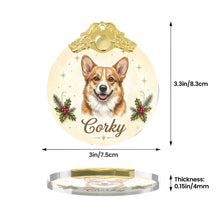Load image into Gallery viewer, Corgi Christmas Ornament - Gold Crown Dog Portrait - Personalized with Photo and Name-Christmas Ornament-Christmas,Christmas Ornament,Personalize Artwork-6