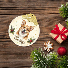 Load image into Gallery viewer, Corgi Christmas Ornament - Gold Crown Dog Portrait - Personalized with Photo and Name-Christmas Ornament-Christmas,Christmas Ornament,Personalize Artwork-7
