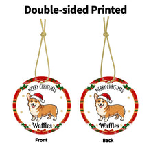 Load image into Gallery viewer, Corgi Christmas Ornament - Personalized Whimsical Holiday Cartoon Art Design - with Name-Christmas Ornament-Christmas,Corgi,Personalize Artwork-5
