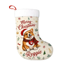Load image into Gallery viewer, Corgi Christmas Stocking - Cozy Festive Wishes - Personalize with Photo and Name-Christmas Ornament-Christmas,Christmas Stocking,Personalize Artwork-3