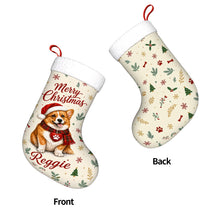 Load image into Gallery viewer, Corgi Christmas Stocking - Cozy Festive Wishes - Personalize with Photo and Name-Christmas Ornament-Christmas,Christmas Stocking,Personalize Artwork-4