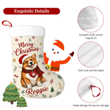 Load image into Gallery viewer, Corgi Christmas Stocking - Cozy Festive Wishes - Personalize with Photo and Name-Christmas Ornament-Christmas,Christmas Stocking,Personalize Artwork-5