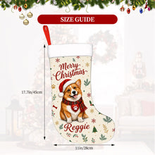 Load image into Gallery viewer, Corgi Christmas Stocking - Cozy Festive Wishes - Personalize with Photo and Name-Christmas Ornament-Christmas,Christmas Stocking,Personalize Artwork-6