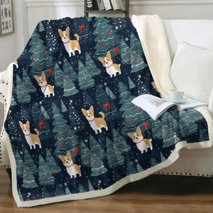 Corgi Christmas Tree Mosaic Christmas Blanket-Blanket-Blankets, Christmas, Corgi, Home Decor-11