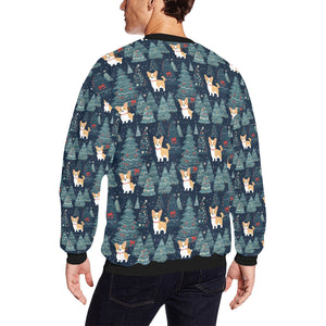 Corgi Christmas Tree Mosaic Christmas Fuzzy Sweatshirt for Men-Apparel-Apparel, Christmas, Corgi, Dog Dad Gifts, Sweatshirt-2