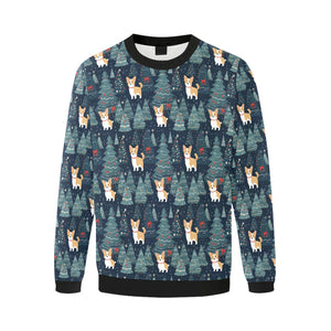 Corgi Christmas Tree Mosaic Christmas Fuzzy Sweatshirt for Men-Apparel-Apparel, Christmas, Corgi, Dog Dad Gifts, Sweatshirt-3