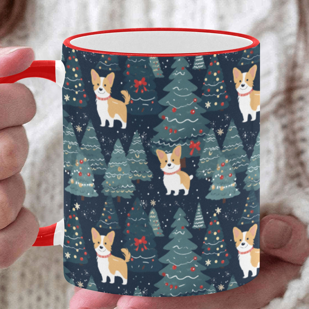 Corgi Christmas Tree Mosaic Christmas Mug-White5-ONE SIZE-1
