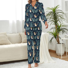 Load image into Gallery viewer, Corgi Christmas Tree Mosaic Christmas Pajamas Set for Women-Pajamas-Apparel, Christmas, Corgi, Dog Mom Gifts, Pajamas-2